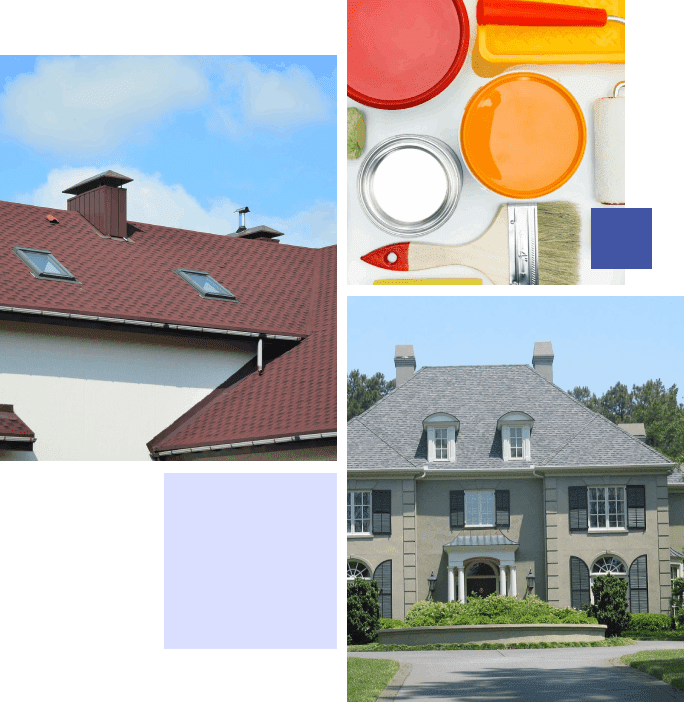 A collage of different types of roofing materials.