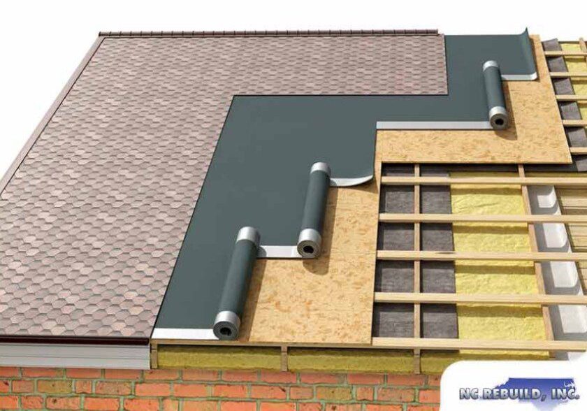 A 3 d image of the roof and gutter system on a house.